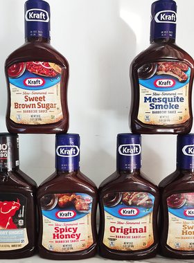 现货510g美国卡夫烧烤调味酱烟熏味Kraft/Bull's Barbecue Sauce