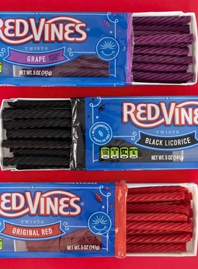 142g美国红藤美剧低脂网红扭扭糖原味甘草吸管糖Red Vines Twists
