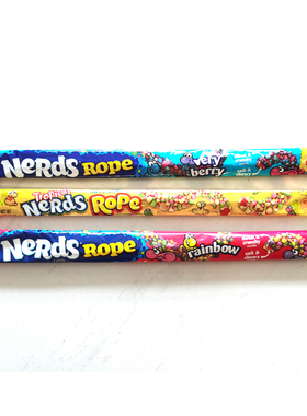美国旺卡彩虹绳粒粒长条糖果Wonka Nerds Chewy Rope Cru Candy