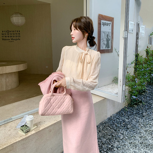 法式名媛小香风马甲裙女2025春季新款千金感粉色半身裙图片