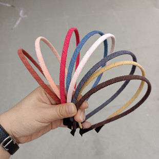 原创简约极简风发箍灯芯绒织带缠绕素圈细发箍铁发箍中小学生头箍