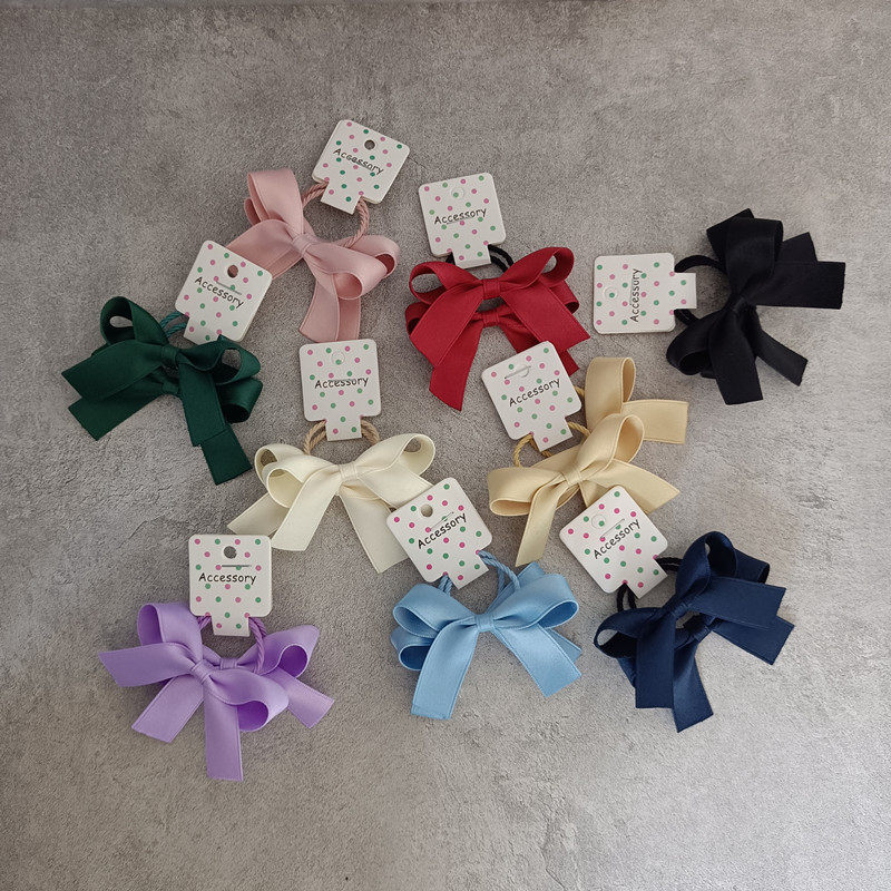 原创手工简约宝宝头绳纯色迷你小蝴蝶结小女童发绳发圈皮筋头饰