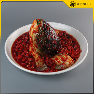 仿真剁椒鱼头模型假红烧鱼剁椒鱼头假菜食品模型鱼头火锅厂家定制