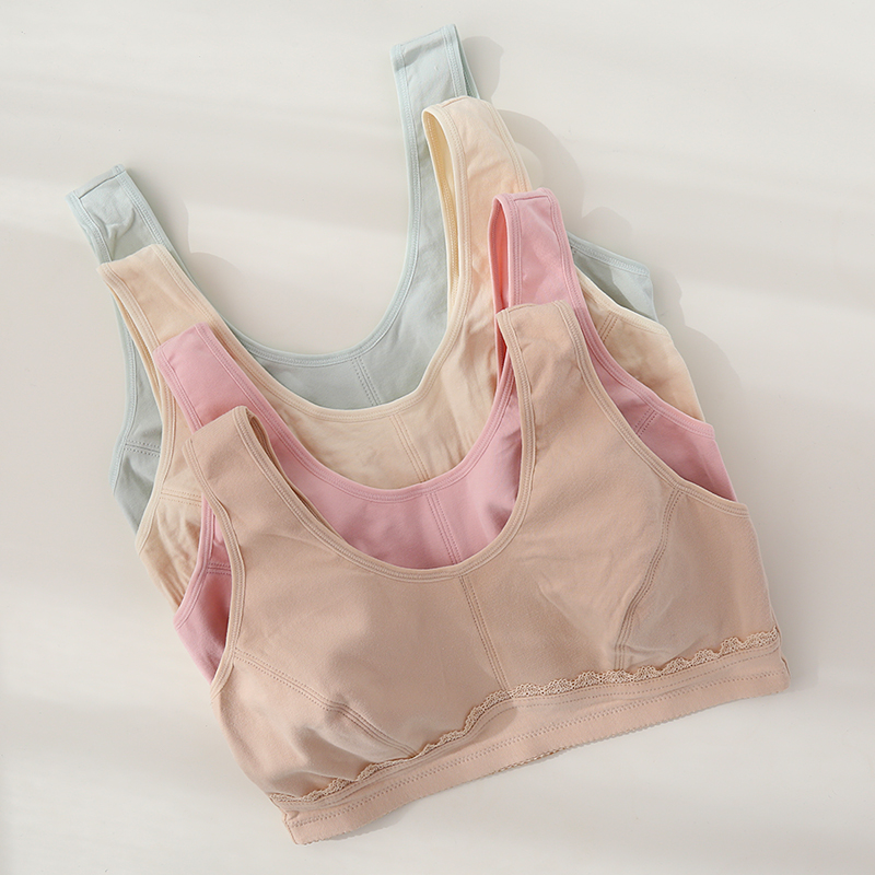 夏季无钢圈文胸中老年全棉纯棉