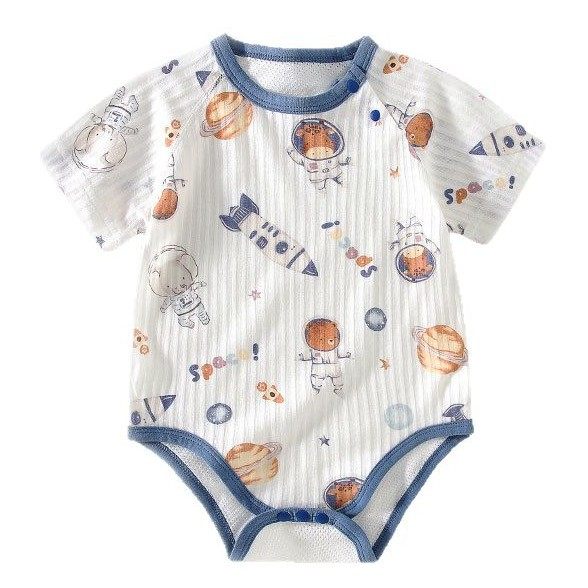 欧美新生儿短袖包屁衣纯棉a类婴儿连体衣夏季薄款夏天宝宝服三角