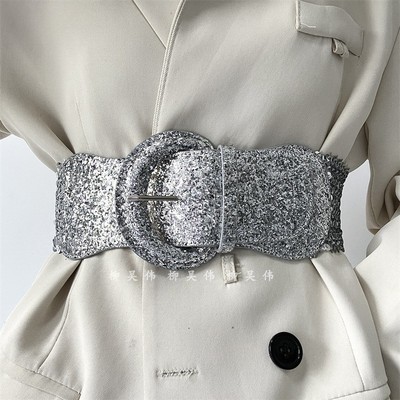 亮~腰封配裙子外套松紧欧美风