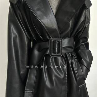 软皮质高级感腰带女款配西装外套收腰裙子风衣束腰腰封女宽版冬季