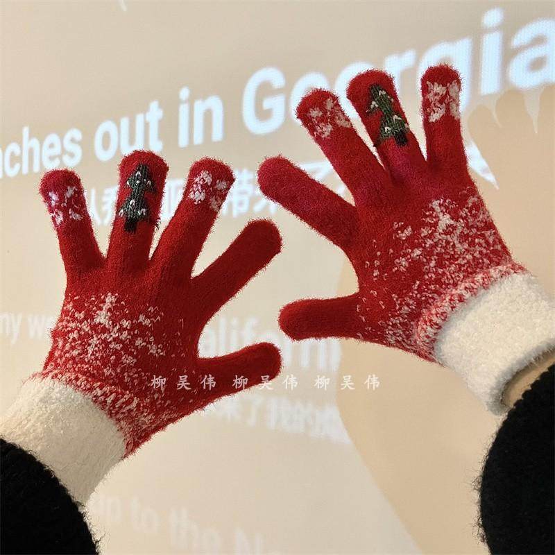 冬季保暖防寒学生分指手套加绒