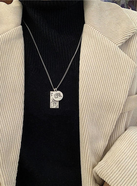 欧美嘻哈街头吊坠项链男复古做旧