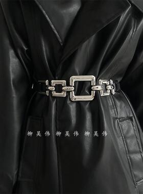 柳吴伟欧美ins金属粗链条腰链