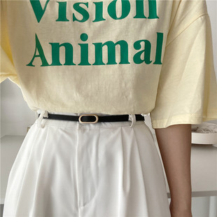 韩版 夏季 百搭连衣裙子西装 腰带细款 潮 牛仔裤 无孔小皮带女简约时尚