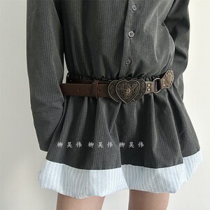 柳吴伟欧美复古皮带女款牛仔裤百搭腰带女装饰配裙子西装外套腰封