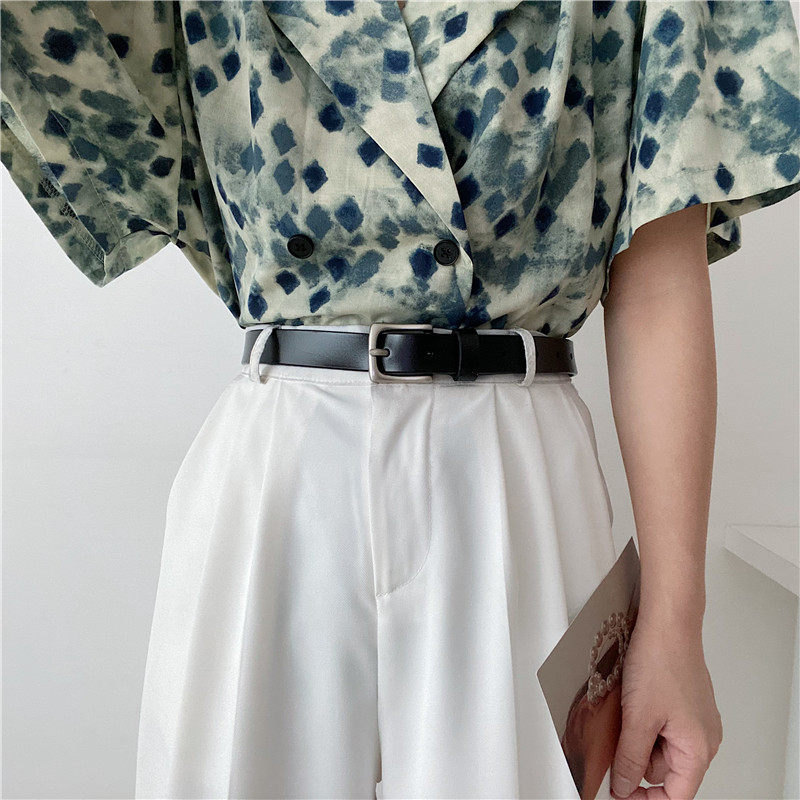 柳吴伟金属铁尾真皮皮带男ins风潮韩版简约百搭牛仔裤腰带女装饰