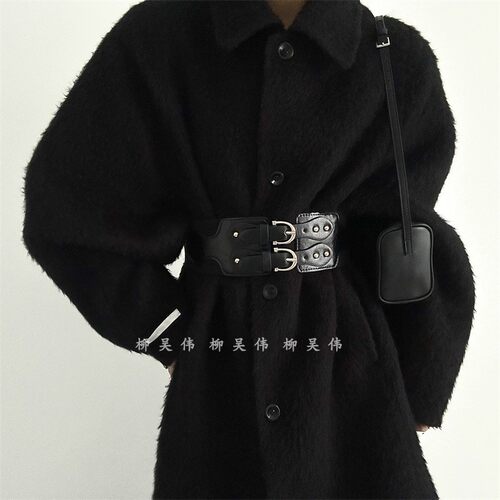 柳吴伟设计感小众腰带女装饰配裙子西装大衣外套收腰高级感腰封宽