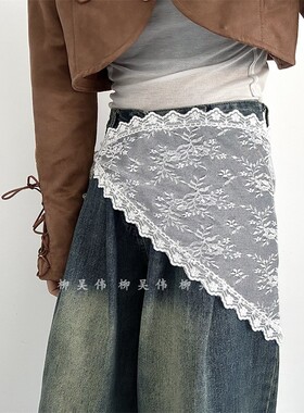 三角蕾丝系带腰带屁帘韩系
