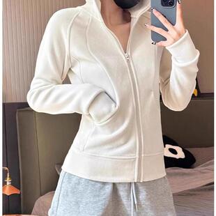 设计感修身连帽卫衣女秋冬加绒新款2025洋气百搭上衣运动风外套潮