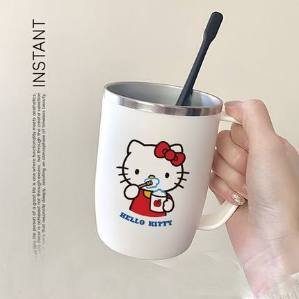 hellokitty漱口杯高颜值304不锈钢洗漱杯新款防霉带把手刷牙杯子