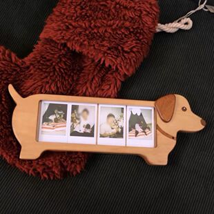 腊肠狗实木相框周边邮票伴手礼收藏装饰置物架送朋友纪念意义礼物