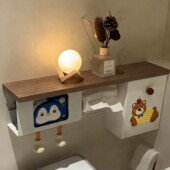 小熊卫生间壁挂置物架纸巾盒厕所马桶边卫生巾收纳盒卷纸盒厕纸盒