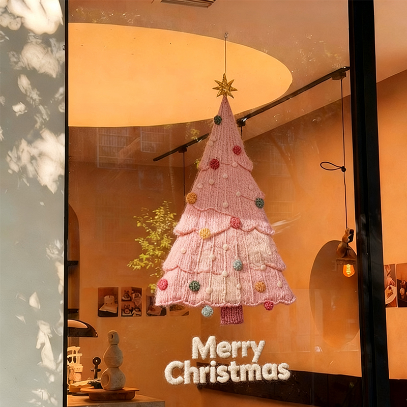2026新款布艺贴纸圣诞静电贴橱窗