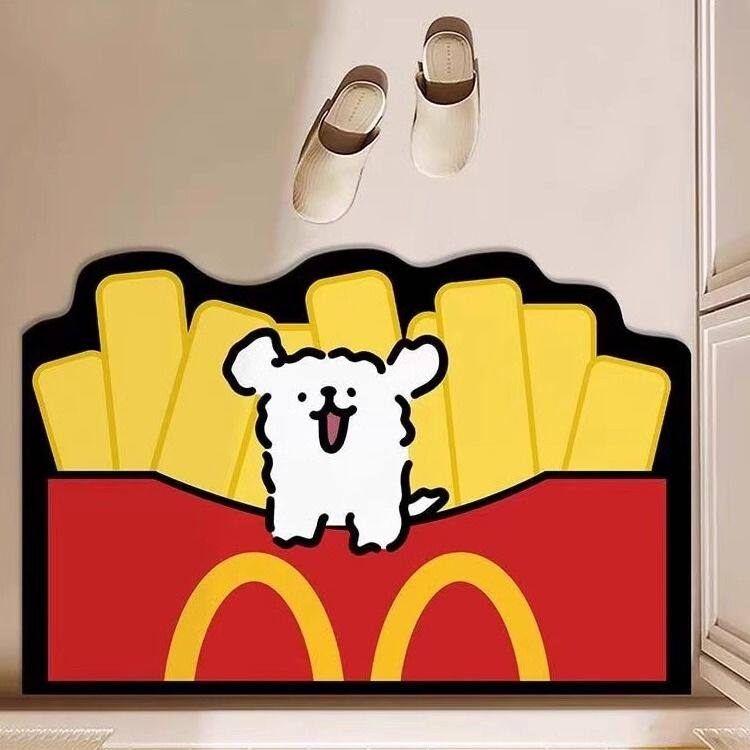 麦当劳线条狗薯条宠物小狗客厅卧室厨房浴室露比地垫卫生间吸水垫