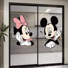 卡通米奇厨房推拉门贴纸卫生间浴室玻璃门装饰贴画防水防撞高级感