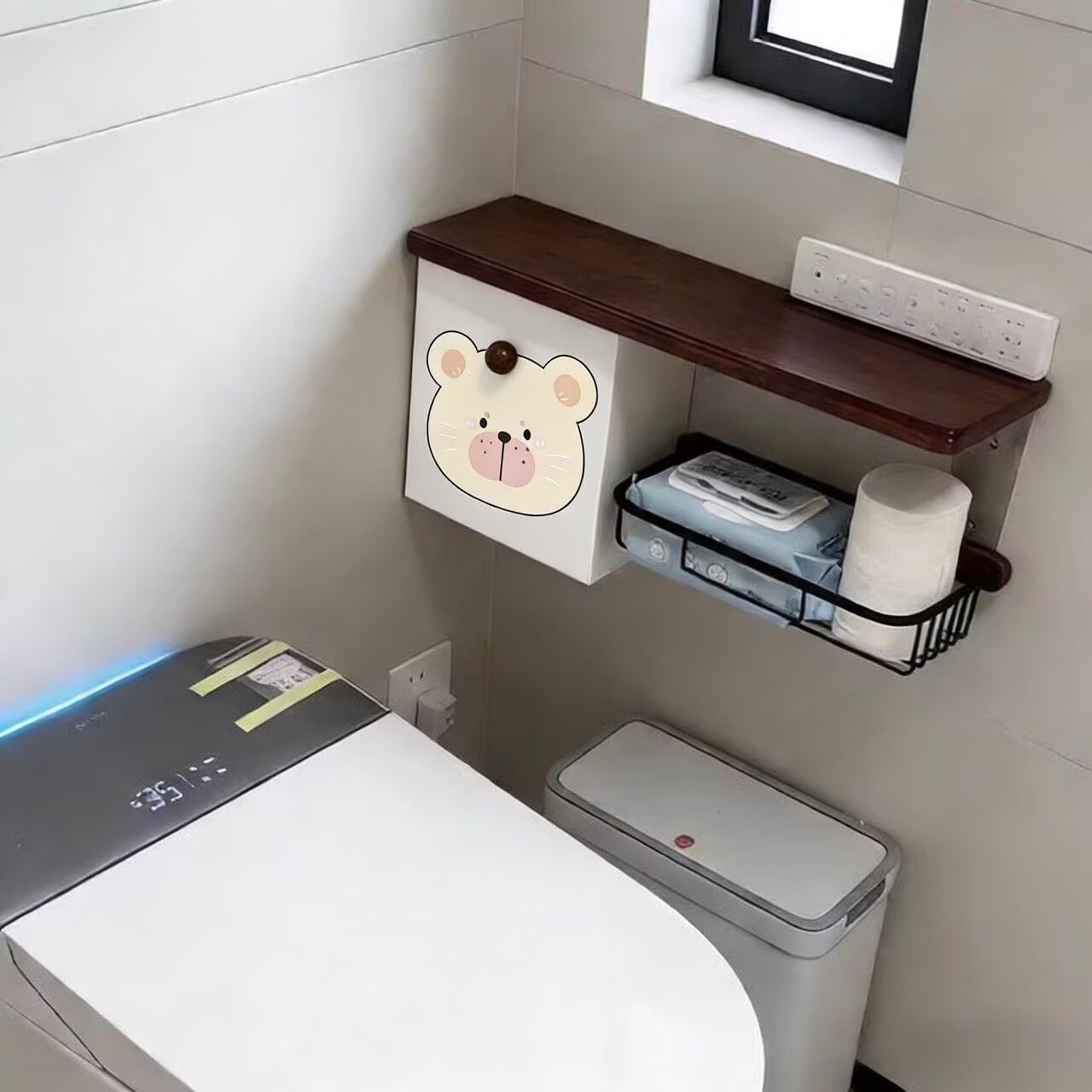 中古风厕所壁挂置物架姨妈巾收纳盒卫生巾储物柜纸巾盒厕纸放置盒,家庭/个人清洁工具,浴室角架/置物架,淘宝优惠券,粉丝福利购,淘宝优惠卷