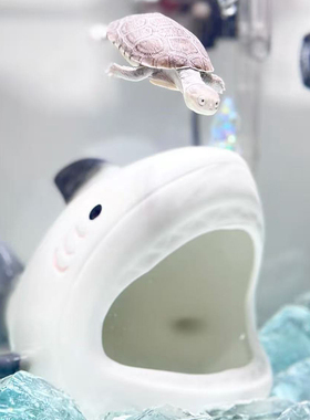 鲨鱼鱼缸摆件陶罐躲避洞创意陶瓷