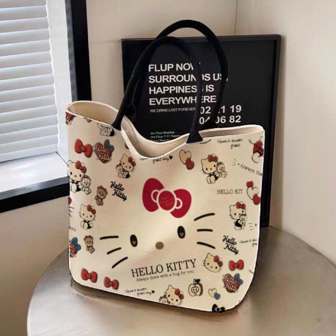 hellokitty卡通帆布包女款手提通勤百搭单肩收纳袋子大容量高颜值