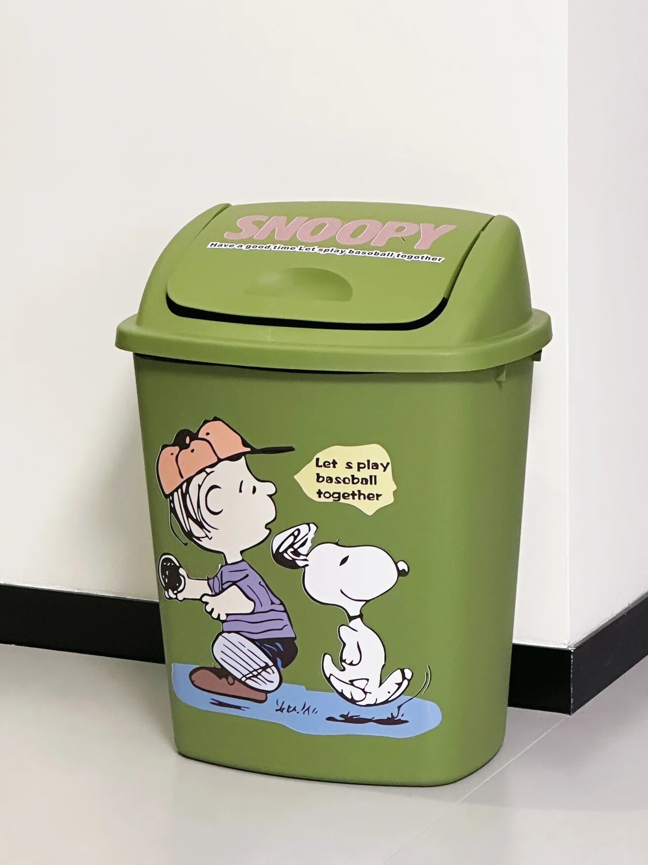 史努比垃圾桶家用可爱带盖厕所卫生间卧室大号容量客厅厨房高颜值