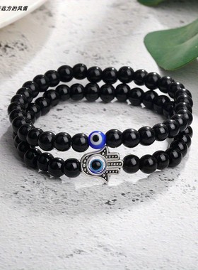 天然石土耳其蓝眼睛手链
