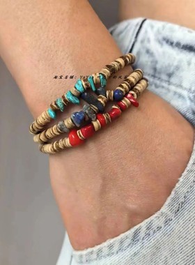 异域尼泊尔DIY椰壳串珠手链