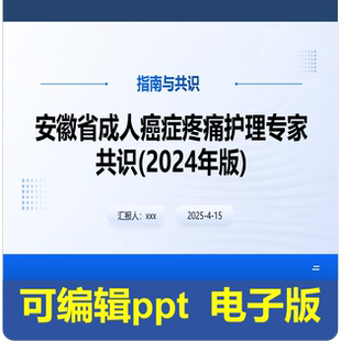 安徽省成人哎症疼痛护理专家共识(2024 年版)-指南共识
