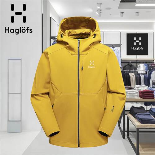HAGLOFS 火柴棍户外冲锋衣男女款防风防水透气登山服连帽夹克外套