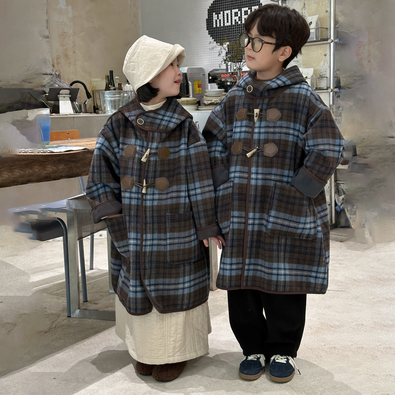 大衣儿童休闲中长款宽松学院外套