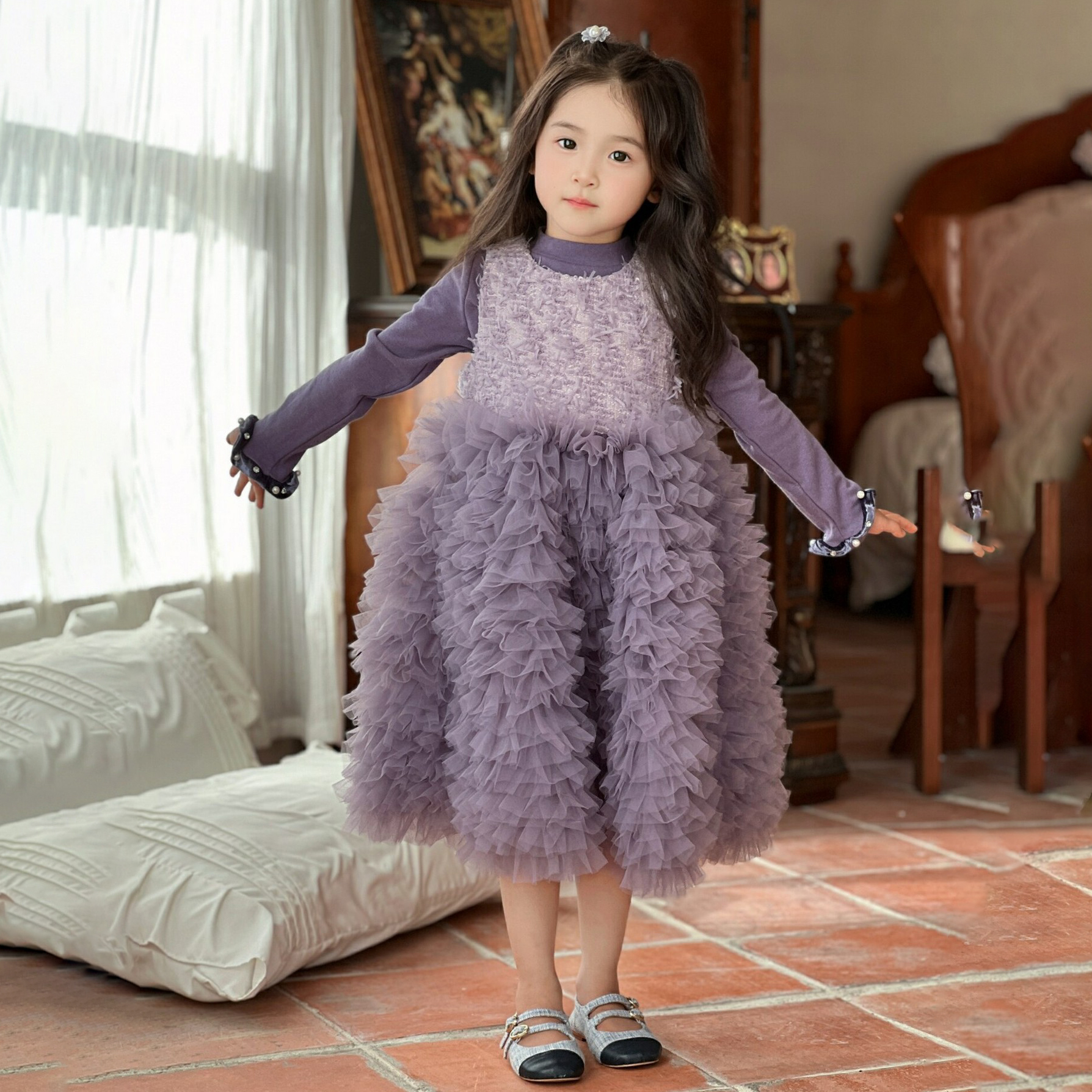 春秋冬季女童无袖背心裙蓬蓬网纱公主裙宝宝连衣裙蛋糕裙礼服裙子