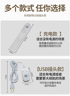 绿马缘智能新款感应开关充电电池5V12V人体感应器USB接口床底灯带