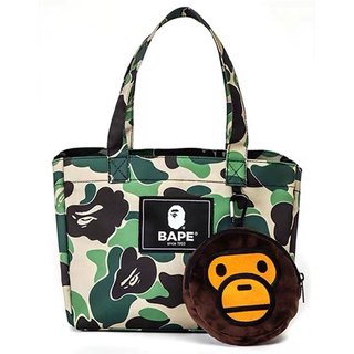 BAPE 杂志字母包迷彩MILO手提包大容量托特包购物袋饺子包