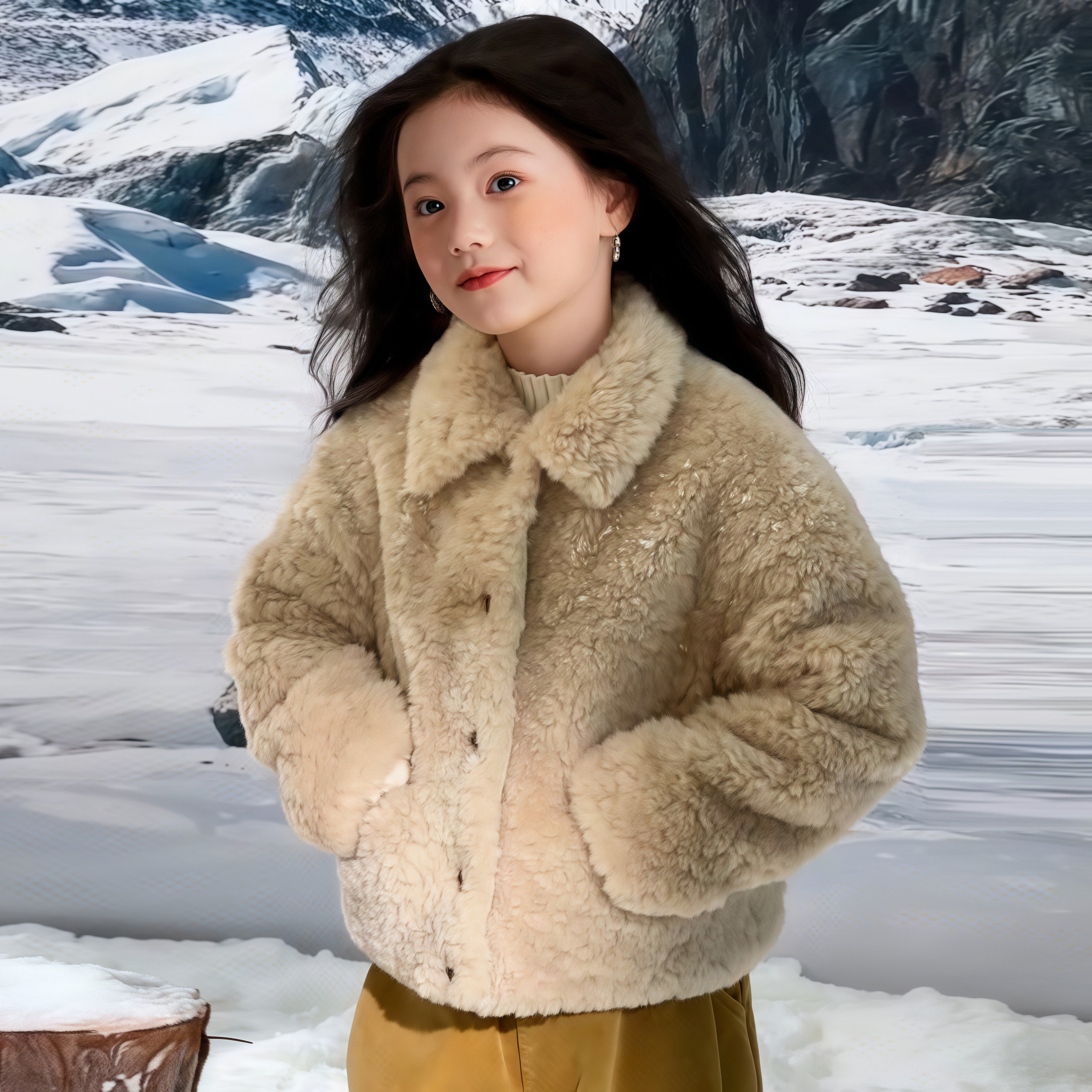 女童冬装皮草外套2025新款中大儿童洋气韩版方领仿羊羔毛加棉大衣,童装/婴儿装/亲子装,皮草/仿皮草,淘宝优惠券,粉丝福利购,淘宝优惠卷