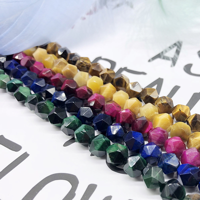 虎睛眼石切割大宽钻石面散