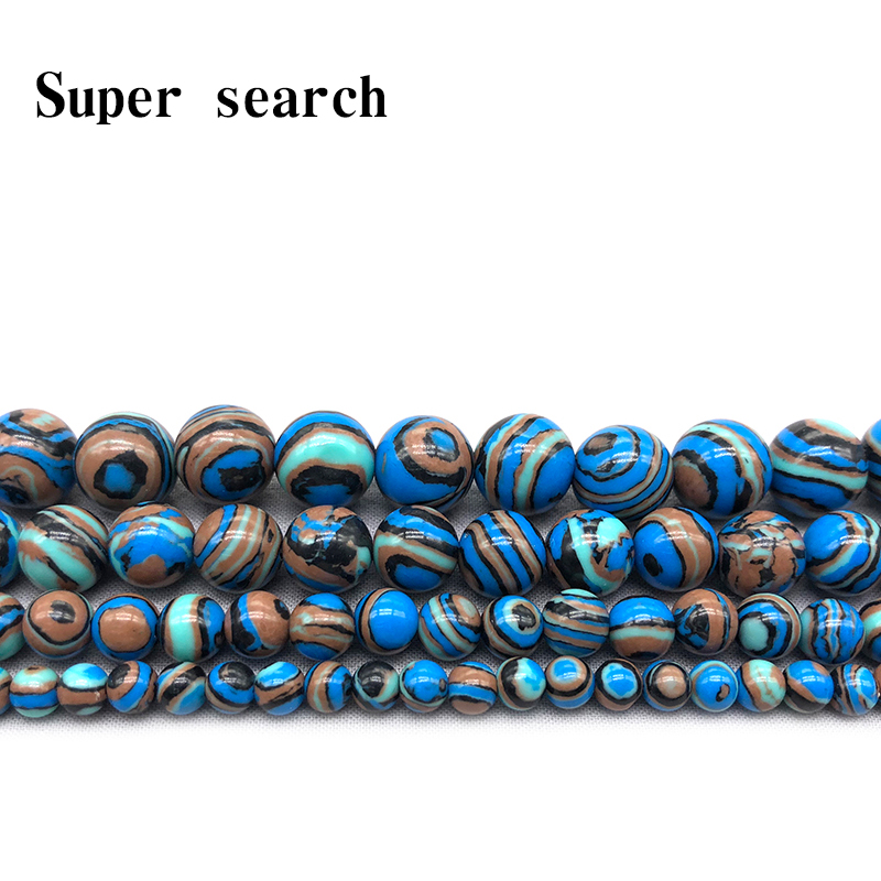diy合成石蓝纹散珠子手工串佛链