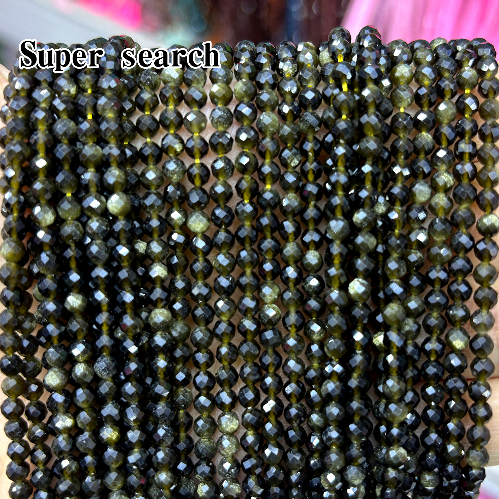 硬切面金曜石头小颗粒串珠DIY手工手链项链细戒指圈散珠子配饰