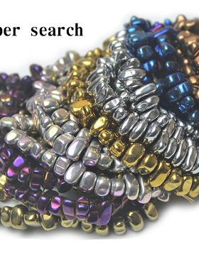 黑胆石碎石铁矿石银色金黄色串珠diy手工随型手链项链配饰散珠子