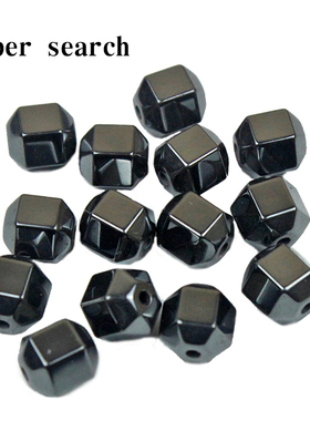 8mm切面黑胆石路路通散珠子diy手工串珠配件饰品耳坠手链项链材料