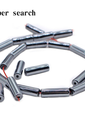 天然黑色铁矿石圆柱体棍管子手链diy手工穿项链耳饰配饰圆管串珠