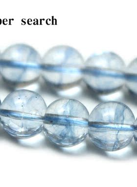浅蓝色爆花裂纹水晶玻璃圆珠子diy手工串珠项链耳坠手链散珠配饰
