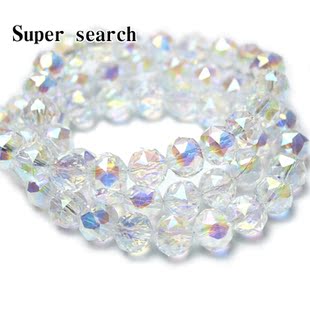 奥地利水晶玻璃切面白彩色diy手工串珠圆珠手链饰品半成品散珠子