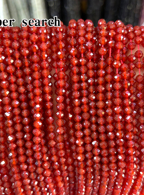 优质红玛瑙闪亮小颗粒硬刻面切面散珠子DIY手工细手链项链串珠