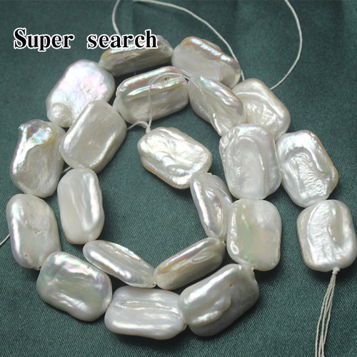 天然淡水珍珠强光炫彩白灰色巴洛克小长方形串珠diy项链饰品配件