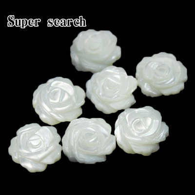 贝壳雕刻玫瑰花串珠散珠